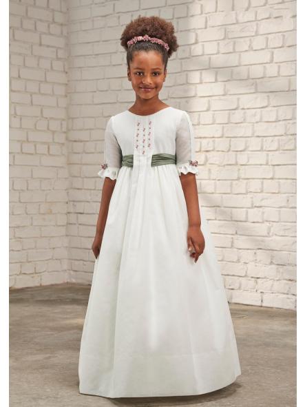 Vestido de Comunión AMAYA 2026 modelo 637004MD caqui