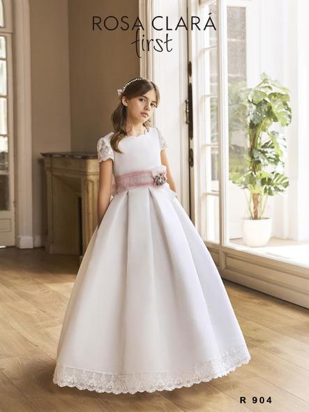 Vestido de Comunión ROSA CLARÁ 2027 PREMIUM modelo R904 [0]