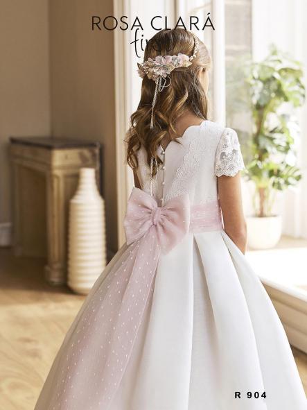 Vestido de Comunión ROSA CLARÁ 2027 PREMIUM modelo R904 [1]
