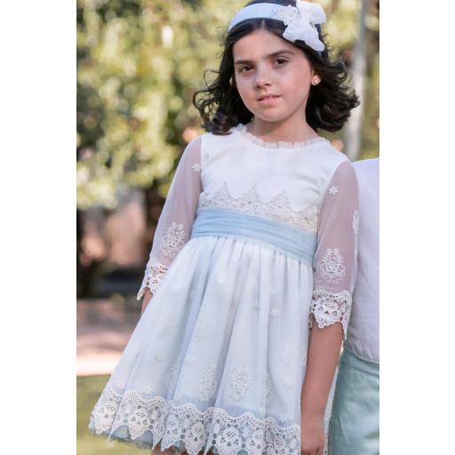 Vestido de Ceremonia y Arras niña EVA MARTINEZ ARTESANIA modelo 38412CBG