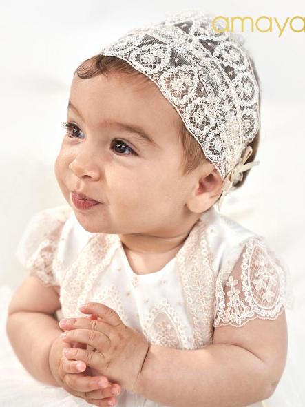 Vestido de bautizo bebe niña AMAYA huve [7]