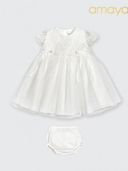 Vestido de bautizo bebe niña AMAYA huve [4]