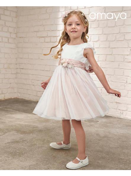 Vestido de ceremonia niña AMAYA tul rosa 633502 [0]