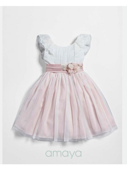 Vestido de ceremonia niña AMAYA tul rosa 633502 [2]