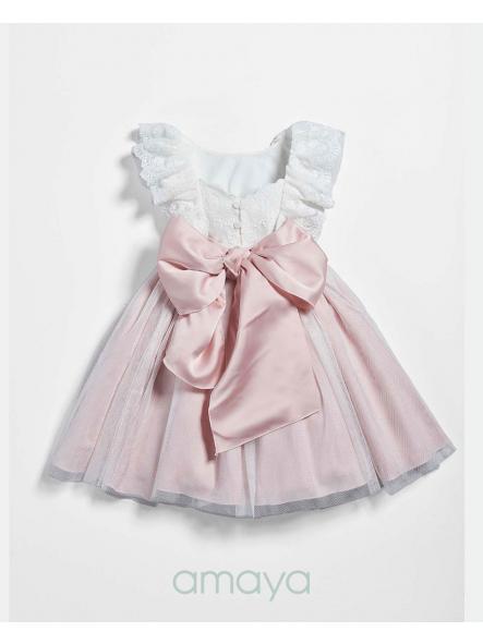 Vestido de ceremonia niña AMAYA tul rosa 633502 [1]