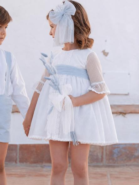 Vestido de Ceremonia y Arras niña EVA MARTINEZ ARTESANIA modelo 401211 v3