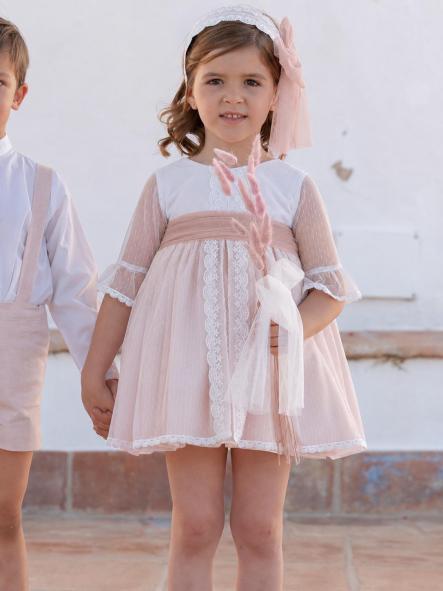 Vestido de Ceremonia y Arras niña EVA MARTINEZ ARTESANIA modelo 401211 v2