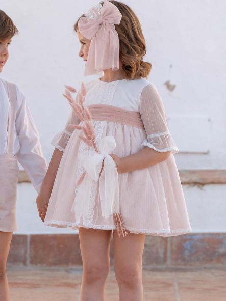 Vestido de Ceremonia y Arras niña EVA MARTINEZ ARTESANIA modelo 401211 v2 [2]