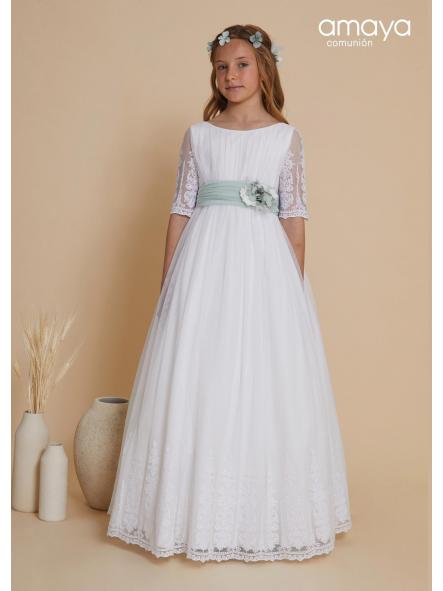 Vestido de Comunión outlet AMAYA 2025 modelo 617022MD azul