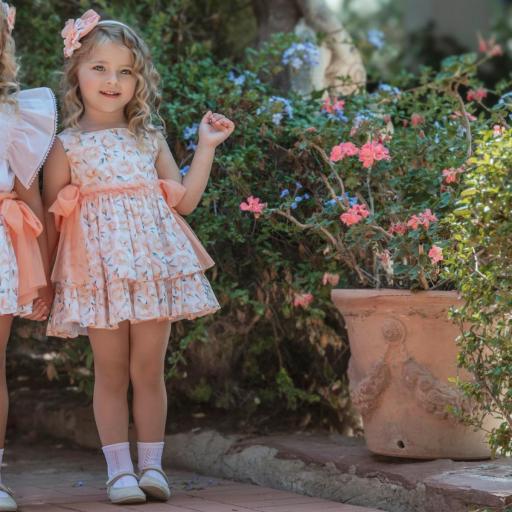 Vestido de vestir de tirantes para niña MIRANDA estampado flores 229V