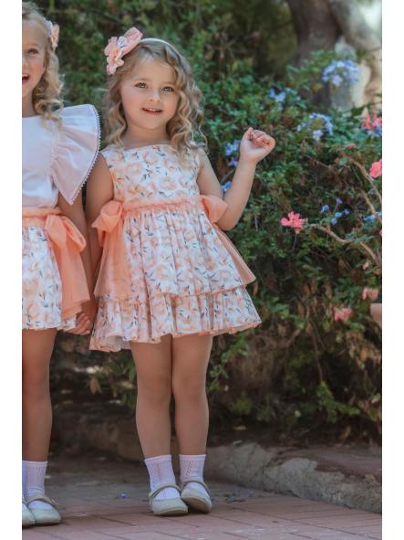 Vestido de vestir de tirantes para niña MIRANDA estampado flores 229V