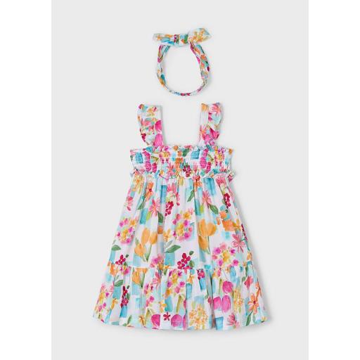 Vestido de tirantes niña MAYORAL estampado con diadema agata 3939 [1]