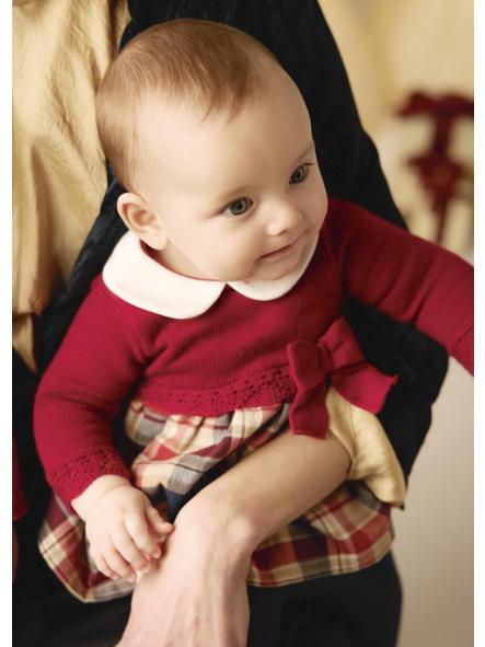 Vestido manga larga bebe niña MAYORAL tricot combinado rojo 16-02801-011 [0]