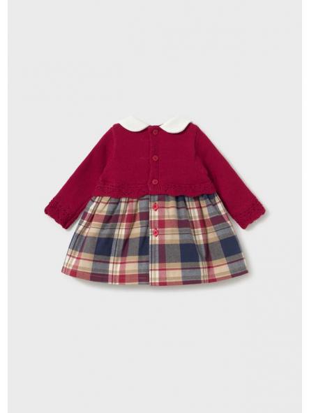 Vestido manga larga bebe niña MAYORAL tricot combinado rojo 16-02801-011 [2]