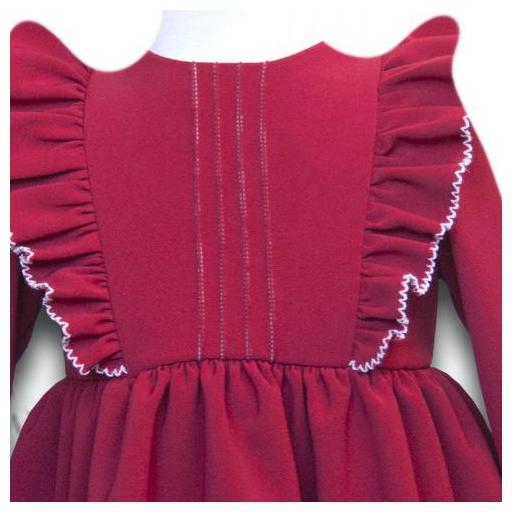 Vestido de niña manga larga ANAVIG punto roma rojo [2]