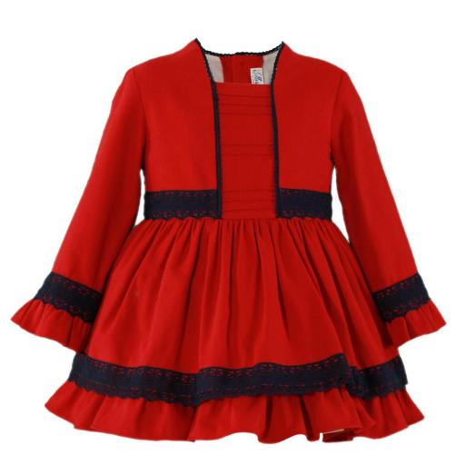 Vestido de manga larga de niña MIRANDA rojo  034/0258/v [1]