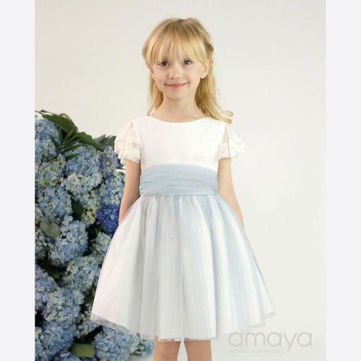 Vestido de ceremonia niña AMAYA tul azul 582423 [1]