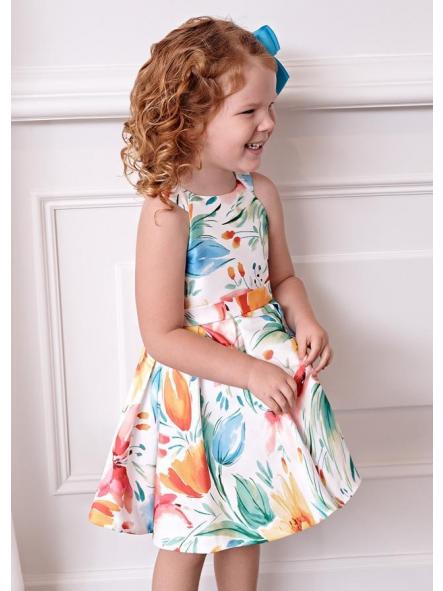 Vestido de ceremonia niña ABEL Y LULA mikado estampado tulipanes 5097 [1]