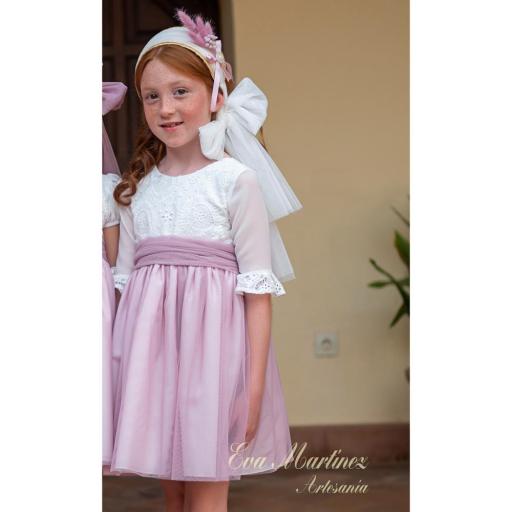 Vestido de Ceremonia y Arras niña EVA MARTINEZ ARTESANIA modelo 36112