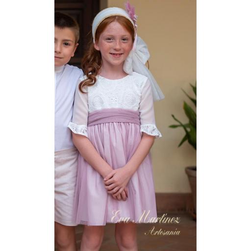 Vestido de Ceremonia y Arras niña EVA MARTINEZ ARTESANIA modelo 36112 [3]