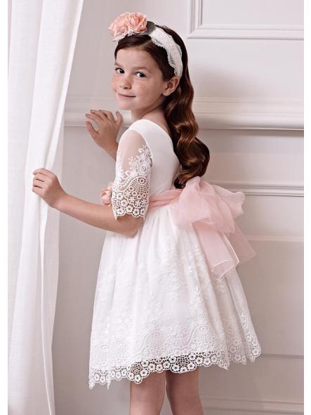 Vestido de ceremonia niña ABEL Y LULA guipur bordado 5080 [1]