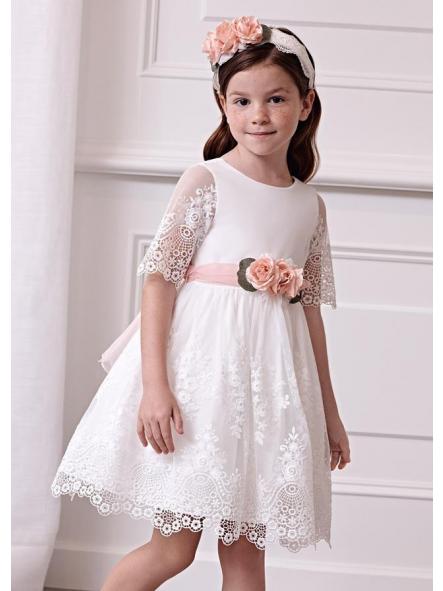Vestido de ceremonia niña ABEL Y LULA guipur bordado 5080 [2]