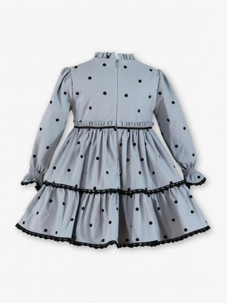 Vestido manga larga niña gris con lunares Miranda 040-0224-V [1]