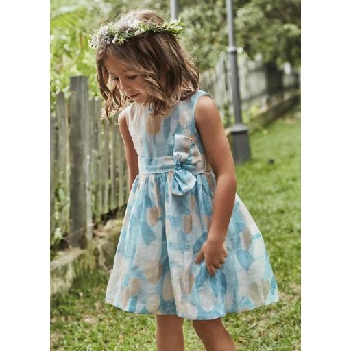 Vestido para vestir de niña MAYORAL lino estampado 3913