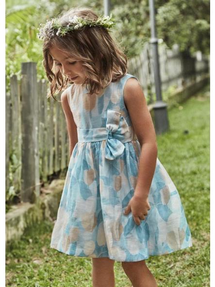 Vestido para vestir de niña MAYORAL lino estampado 3913