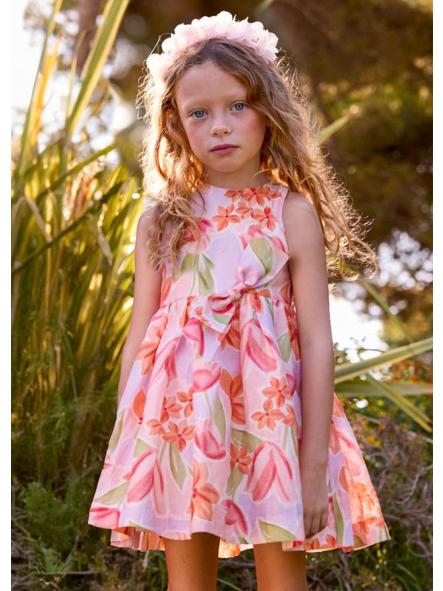 Vestido tirantes de niña MAYORAL estampado lino 26-03913-077 [0]