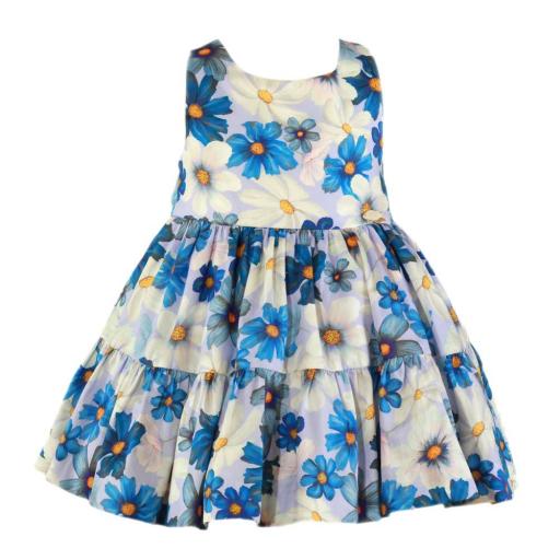Vestido para niña MIRANDA estampado flores azul 0245V [2]