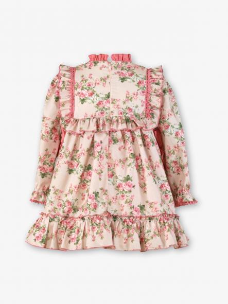 Vestido manga larga niña rosa con flores Miranda 040-226-V [2]