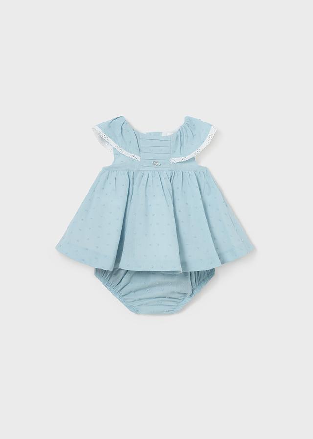 Vestido con braguita bebe niña MAYORAL newborn plumeti azul 1805