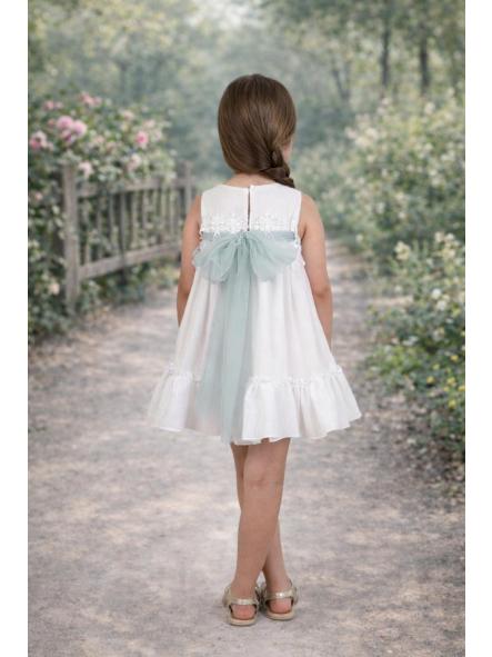 Vestido de tirantes niña NEKENIA con tul verde agua 2621803 [1]