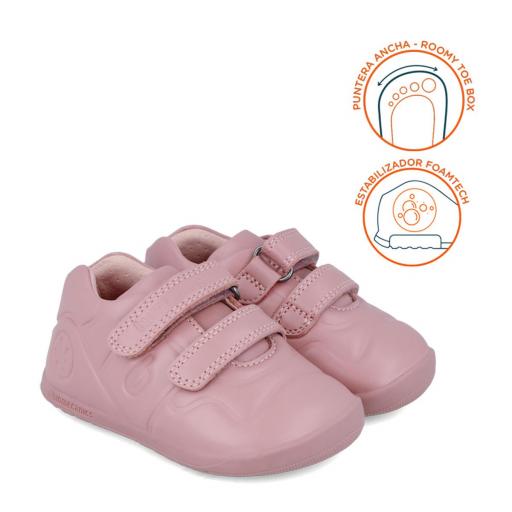 Deportiva para bebe niña BIOMECANICS respetuso piel rosa [0]