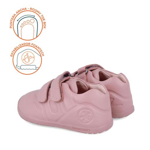 Deportiva para bebe niña BIOMECANICS respetuso piel rosa [1]