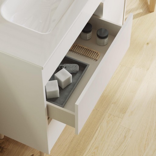 Mueble de baño Kaori con patas 2 cajones y 1 puerta de Amizuva [2]