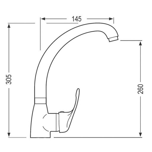 GRIFO MONOMANDO COCINA VANGUARD CROMO de LLAVISAN [4]