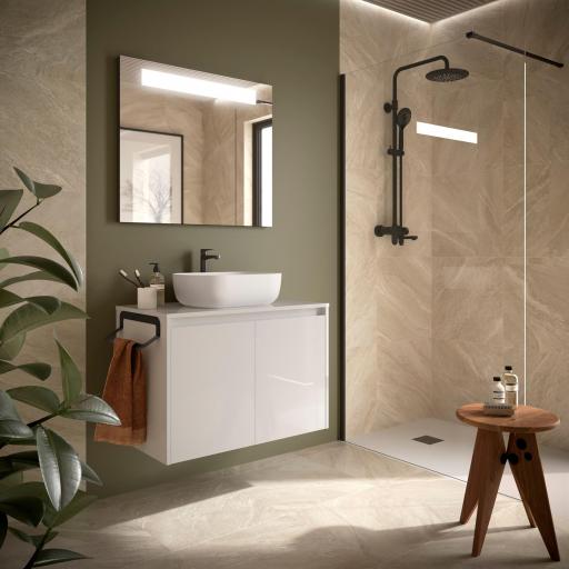 MUEBLE DE BAÑO NOJA 2 PUERTAS LAVABO SOBRE ENCIMERA de SALGAR