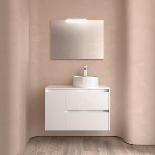 MUEBLE DE BAÑO NOJA 2 CAJONES 1 PUERTA LAVABO SOBRE ENCIMERA de SALGAR [2]