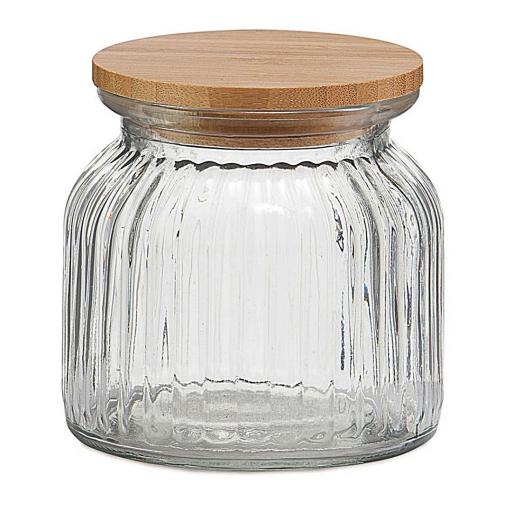 BOTE DE COCINA DE CRISTAL CON TAPA DE BAMBÚ 600 ML [2]