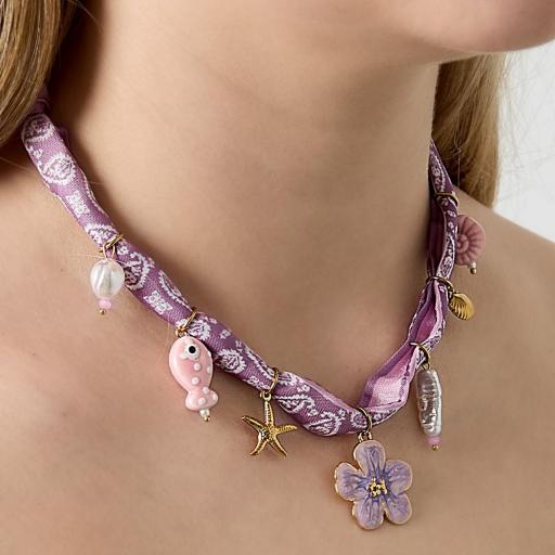 COLLAR AJUSTABLE CON CHARMS MARINOS