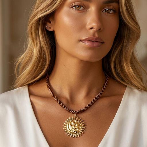 COLLAR SOL DORADO CON CORDÓN [0]