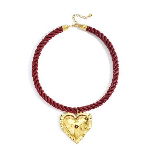COLLAR CORAZÓN CON CORDÓN GRANATE [1]