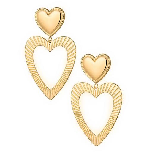 PENDIENTES DOBLE CORAZON EN ACERO [1]