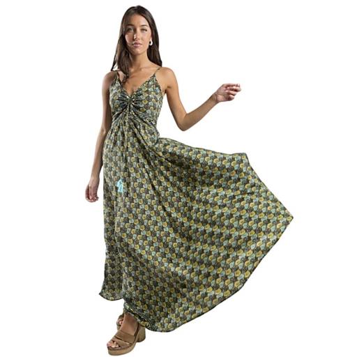 VESTIDO LARGO BOHO SOUL ESTAMPADO ÉTNICO