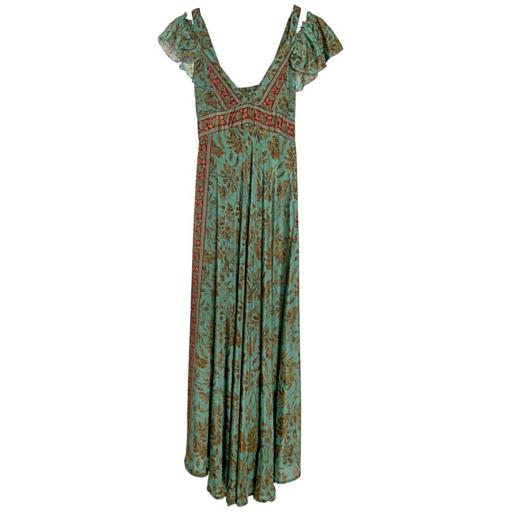 VESTIDO VERDE MUJER TIRANTES ESTAMPADO [1]