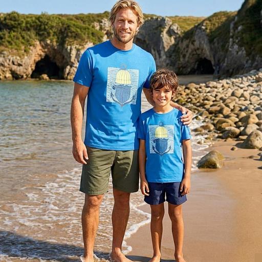 CAMISETA INFANTIL BATELA BARBA ANCLA