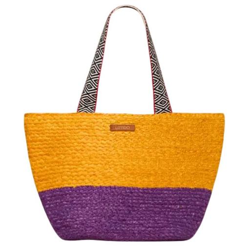 BOLSO CAPAZO RAFIA BICOLOR LATIDO