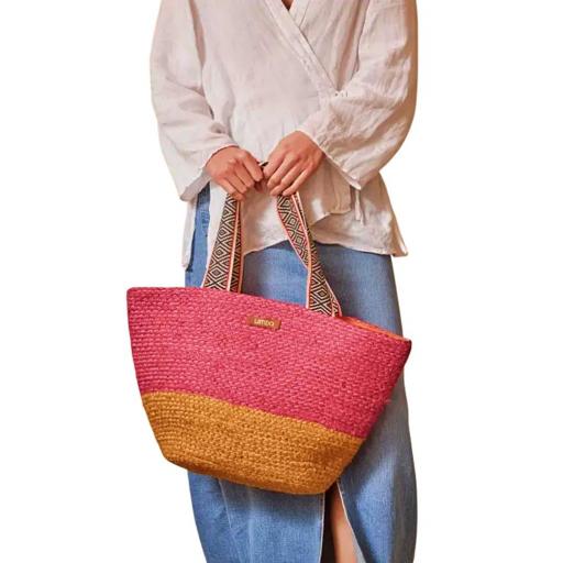 BOLSO CAPAZO RAFIA BICOLOR LATIDO [1]